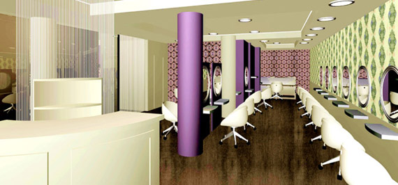 Diseño locales comerciales peluquerías Aima Estudio